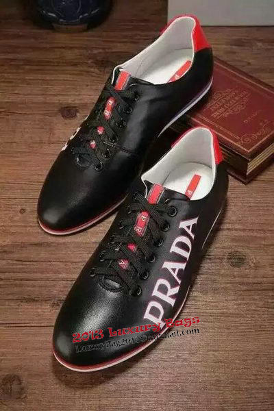 Prada Casual Shoes Calfskin Leather PD392 Black