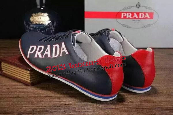 Prada Casual Shoes Calfskin Leather PD392 Blue