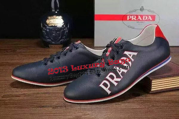 Prada Casual Shoes Calfskin Leather PD392 Blue