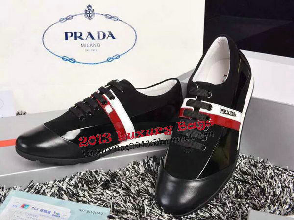 Prada Casual Shoes Suede Leather PD390 Black