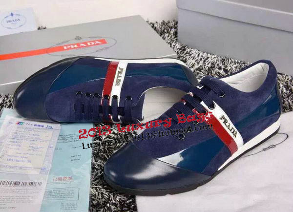 Prada Casual Shoes Suede Leather PD390 Blue