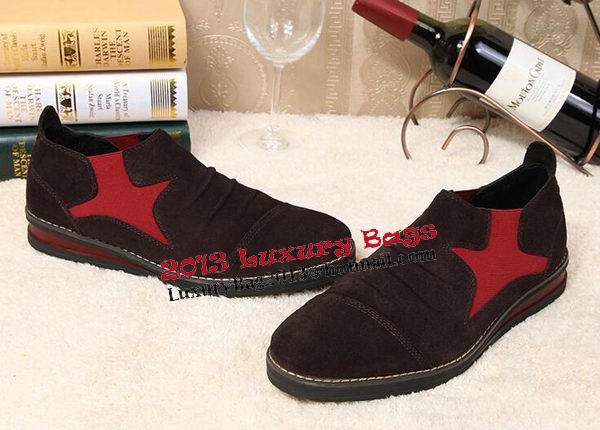 Prada Casual Shoes Suede Leather PD395 Brown