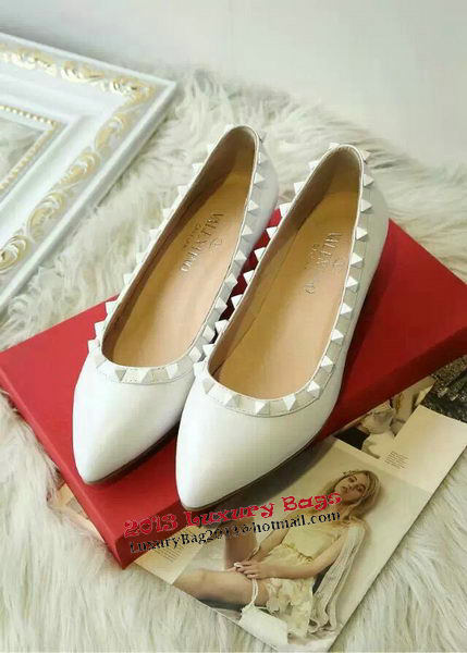 Valentino Point-Toe Ballerina VT420 White