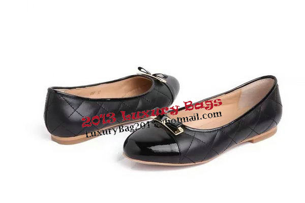 Ferragamo Ballerina Sheepskin Leather FL0571 Black