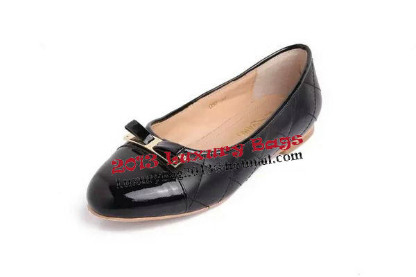 Ferragamo Ballerina Sheepskin Leather FL0571 Black