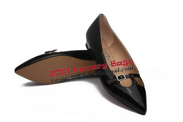 Ferragamo Ballerina Sheepskin Leather FL0572 Black