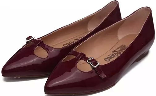 Ferragamo Ballerina Sheepskin Leather FL0572 Burgundy