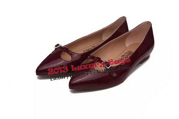 Ferragamo Ballerina Sheepskin Leather FL0572 Burgundy