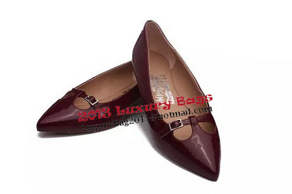 Ferragamo Ballerina Sheepskin Leather FL0572 Burgundy