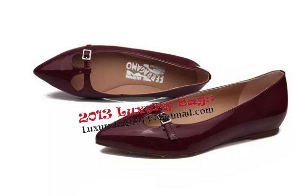 Ferragamo Ballerina Sheepskin Leather FL0572 Burgundy