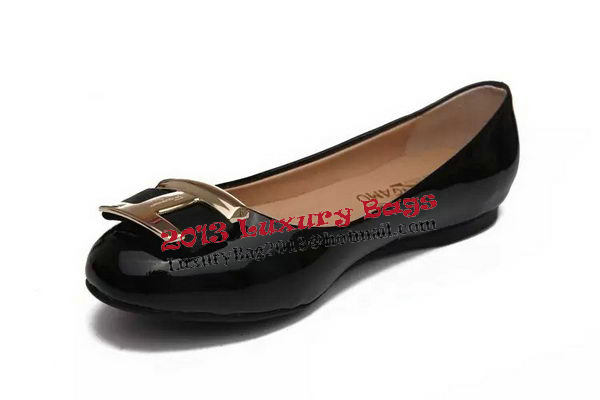 Ferragamo Ballerina Sheepskin Leather FL0575 Black