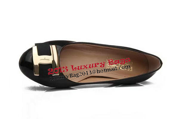 Ferragamo Ballerina Sheepskin Leather FL0575 Black