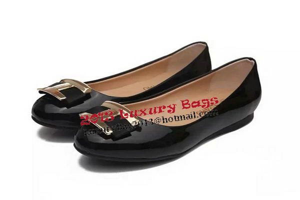 Ferragamo Ballerina Sheepskin Leather FL0575 Black