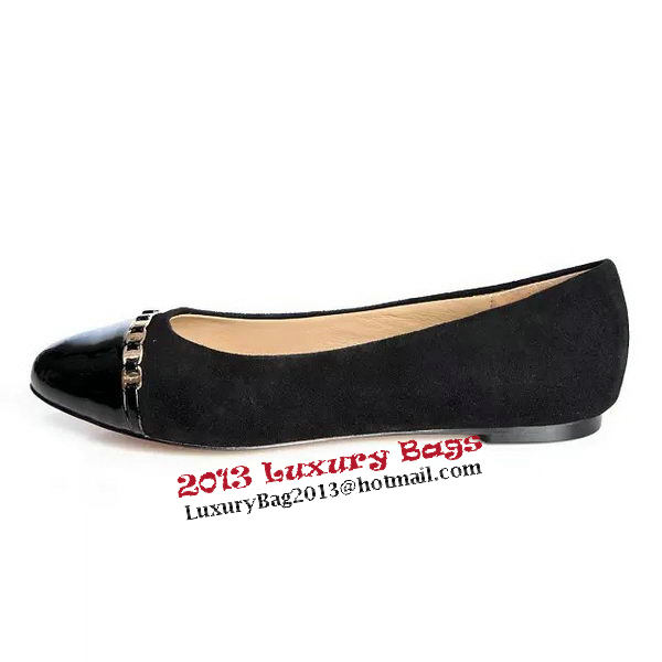 Ferragamo Ballerina Suede Leather FL0559 Black