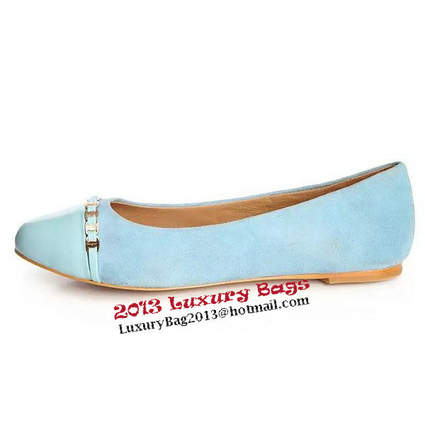 Ferragamo Ballerina Suede Leather FL0559 Light Blue