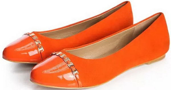 Ferragamo Ballerina Suede Leather FL0559 Orange