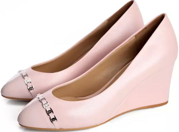 Ferragamo Wedges Calfskin Leather FL567 Pink