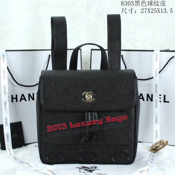 Chanel Backpack Cannage Pattern Leather CHA8303 Black