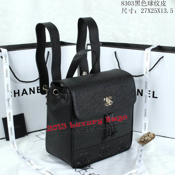 Chanel Backpack Cannage Pattern Leather CHA8303 Black