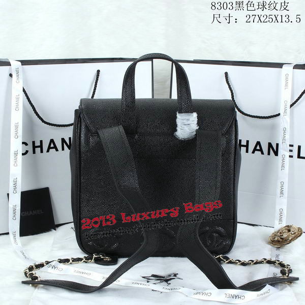 Chanel Backpack Cannage Pattern Leather CHA8303 Black