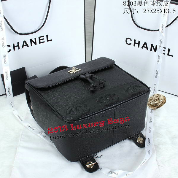 Chanel Backpack Cannage Pattern Leather CHA8303 Black