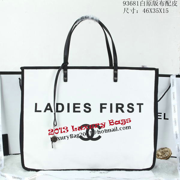 Chanel Ladies First Tote Shopping Bag A93681 White