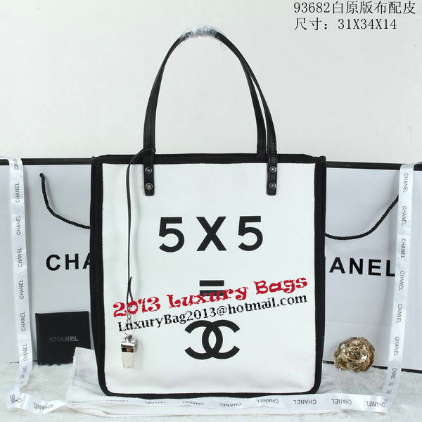 Chanel Ladies First Tote Shopping Bag A93682 White
