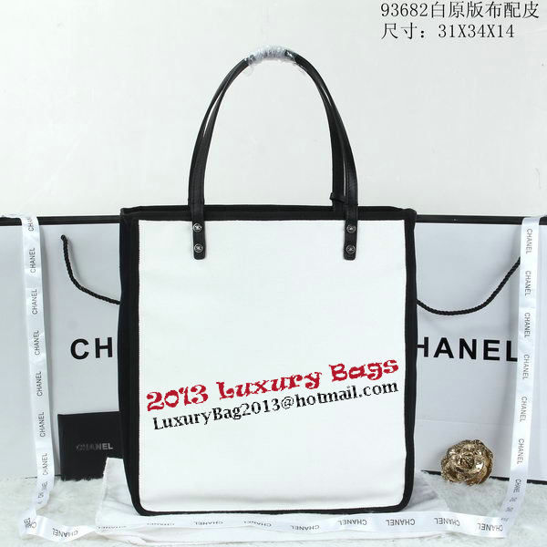 Chanel Ladies First Tote Shopping Bag A93682 White