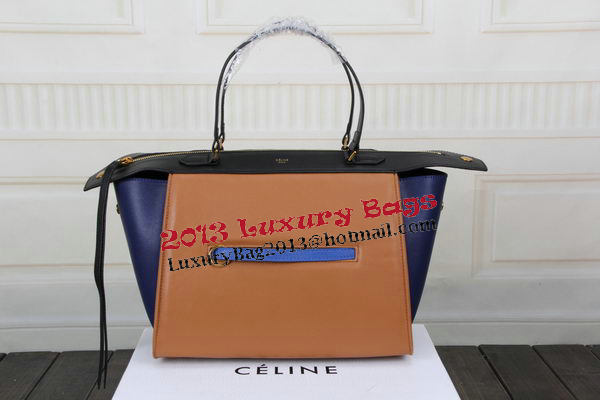 Celine Ring Bag Smooth Calfskin Leather 176203 Wheat&Royal&Black