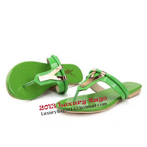 Yves Saint Laurent Slipper Patent Leather YSL241 Green