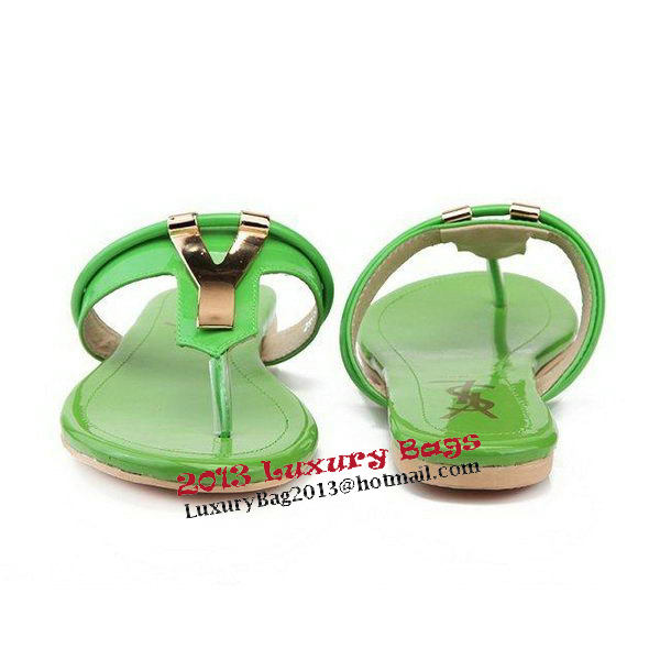 Yves Saint Laurent Slipper Patent Leather YSL241 Green