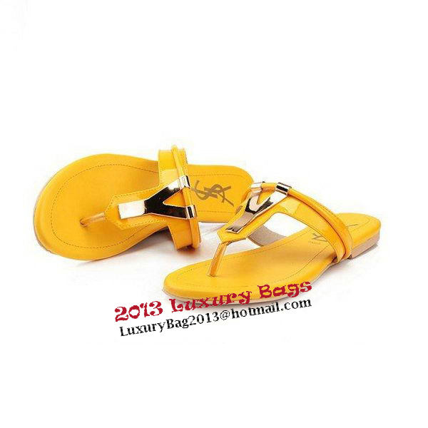 Yves Saint Laurent Slipper Patent Leather YSL241 Yellow