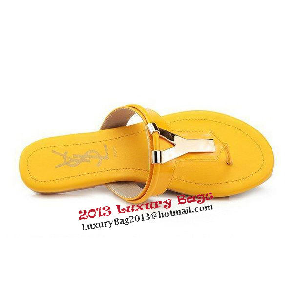 Yves Saint Laurent Slipper Patent Leather YSL241 Yellow