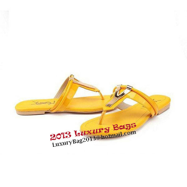 Yves Saint Laurent Slipper Patent Leather YSL241 Yellow