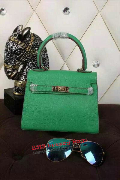 Hermes Kelly 20cm Tote Bag Litchi Leather K20 Green