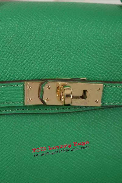 Hermes Kelly 20cm Tote Bag Litchi Leather K20 Green
