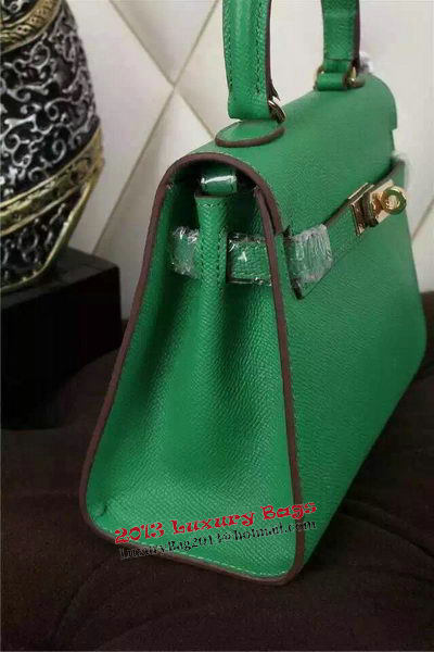 Hermes Kelly 20cm Tote Bag Litchi Leather K20 Green