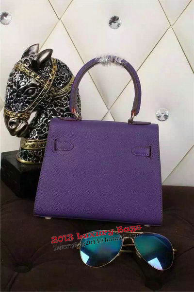 Hermes Kelly 20cm Tote Bag Litchi Leather K20 Violet