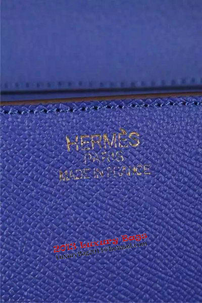 Hermes Passe-Guide Shoulder Bag Calfskin Leather H33225 Blue