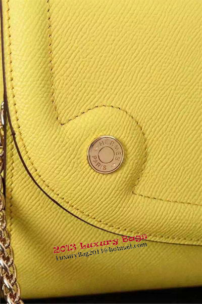 Hermes Passe-Guide Shoulder Bag Calfskin Leather H33225 Yellow