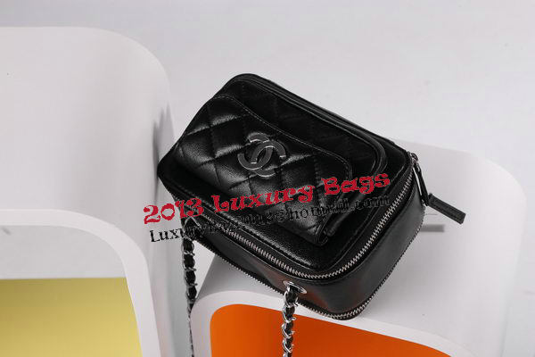 Chanel Small Camera Case Lambskin Leather A94206 Black