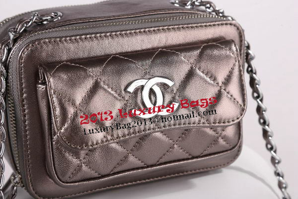 Chanel Small Camera Case Lambskin Leather A94206 Silver