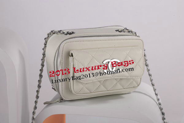 Chanel Small Camera Case Lambskin Leather A94206 White