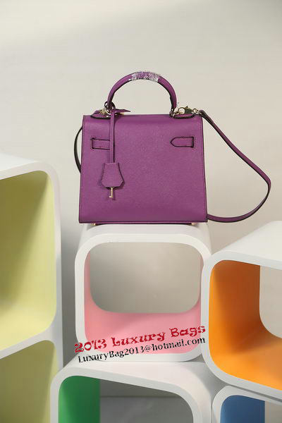 Hermes Kelly 25cm Tote Bag Togo Leather K2138 Purple