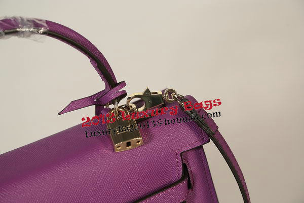 Hermes Kelly 25cm Tote Bag Togo Leather K2138 Purple