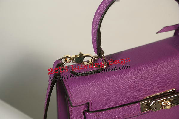 Hermes Kelly 25cm Tote Bag Togo Leather K2138 Purple