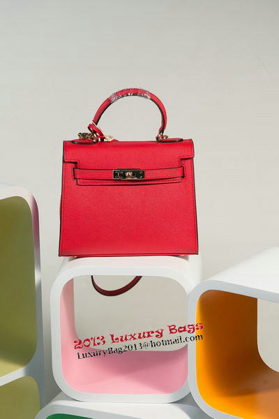 Hermes Kelly 25cm Tote Bag Togo Leather K2138 Red