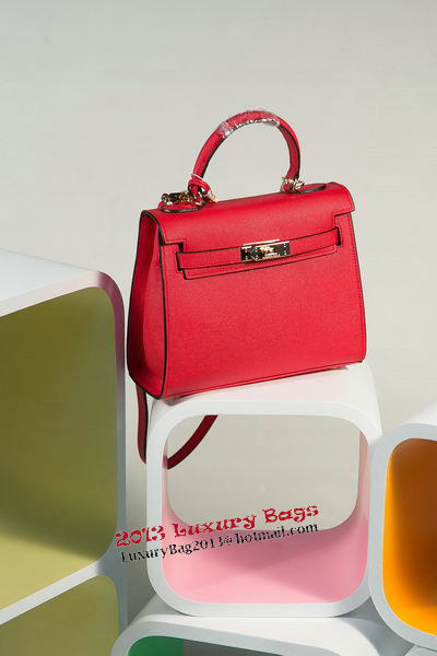 Hermes Kelly 25cm Tote Bag Togo Leather K2138 Red