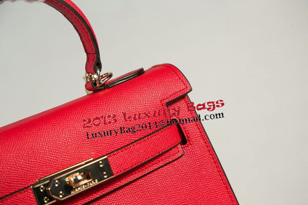 Hermes Kelly 25cm Tote Bag Togo Leather K2138 Red