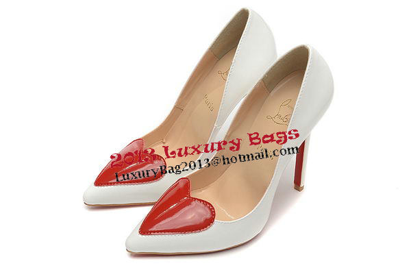 Christian Louboutin 100mm Pump Patent Leather CL1496 White